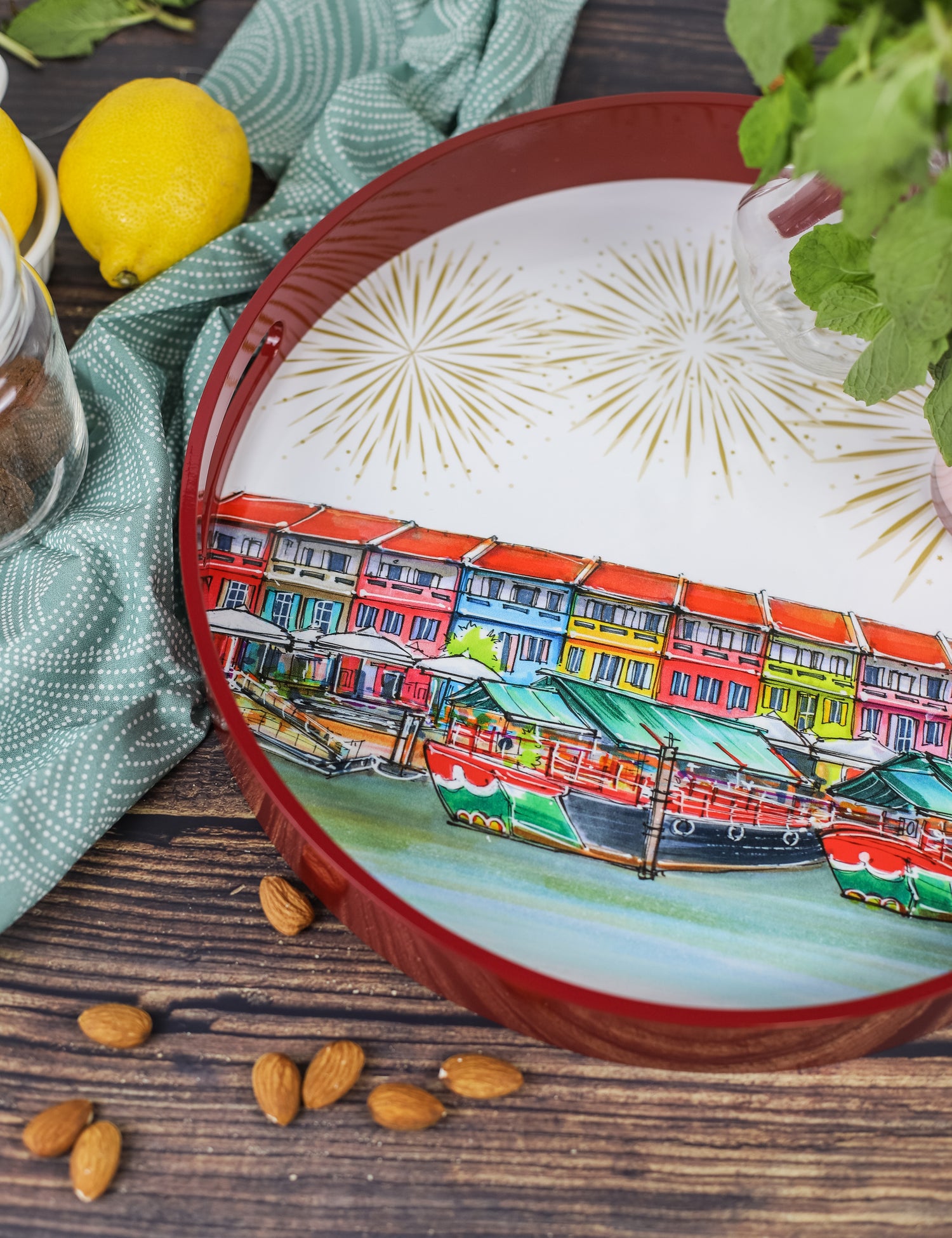 Singapore Themed Lacquer Trays & Boxes