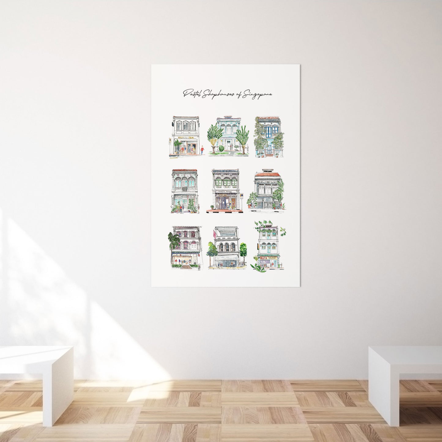 9 Pastel Shophouses of Singapore