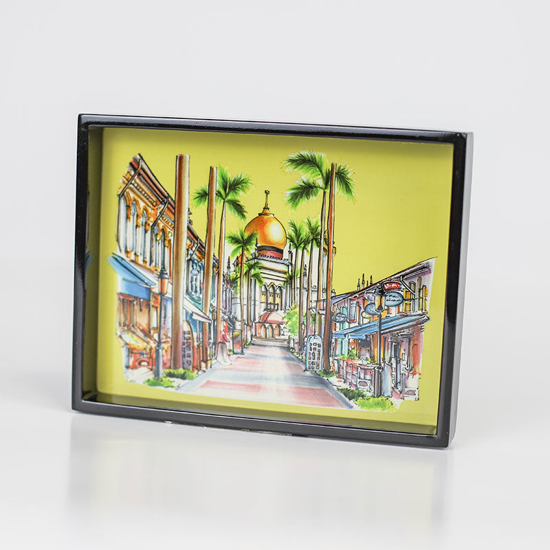 Singapore Themed Lacquer Trinket Tray - Haji Lane