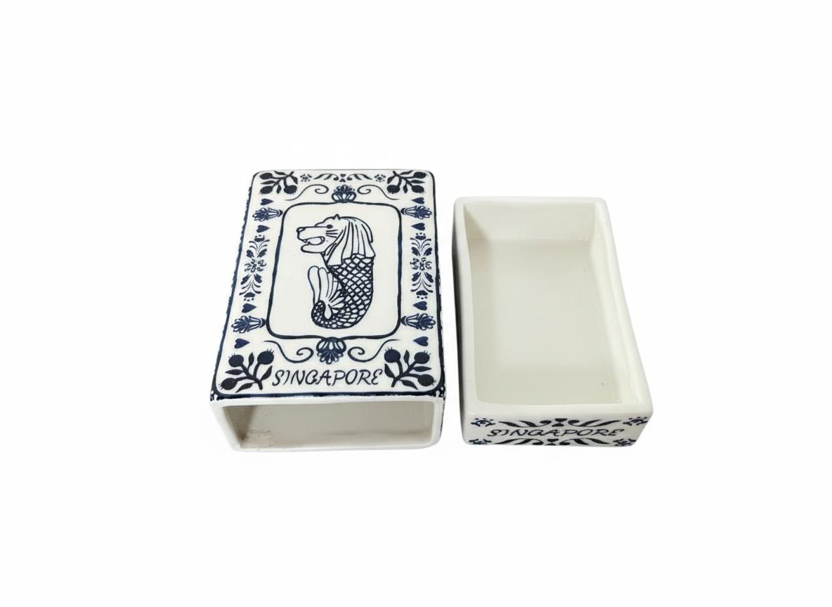 Ceramic Merlion MatchBox