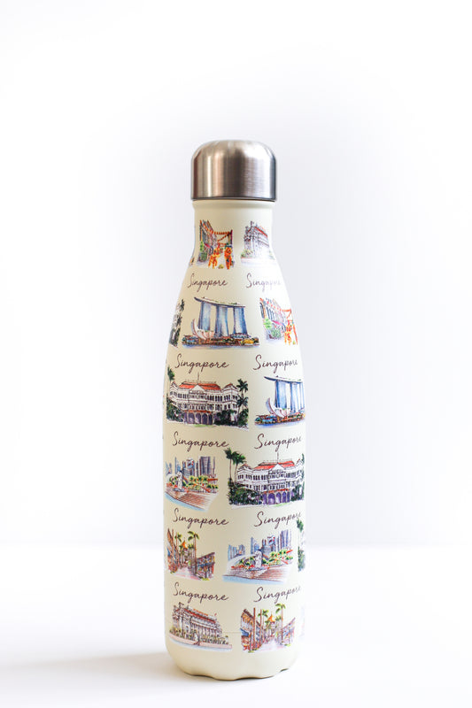 Beige Insulated Water Bottle - 500ml