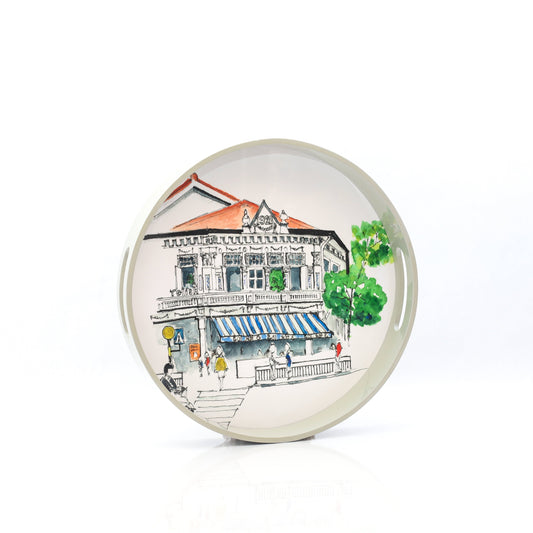 Grey Lacquer Round Tray - Cluny Court