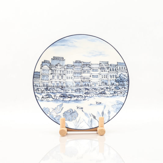 Singapore Themed Round Plates - 8" Set of 4