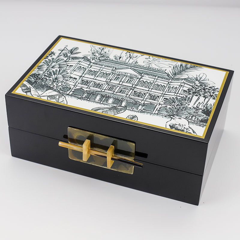 Singapore Themed Lacquer Memory Box - Raffles Hotel