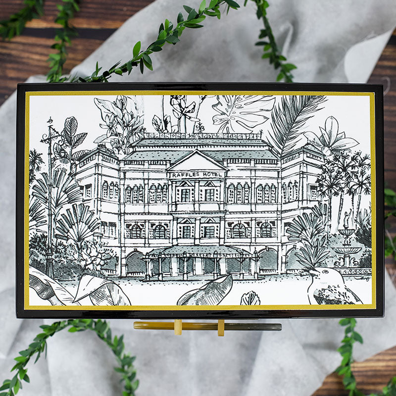 Singapore Themed Lacquer Memory Box - Raffles Hotel