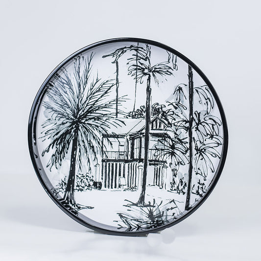 Singapore Themed Lacquer Round Tray- Corner House [Seconds]