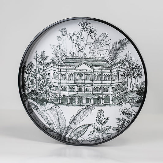 Singapore Themed Lacquer Round Tray - Raffles Hotel [Seconds]