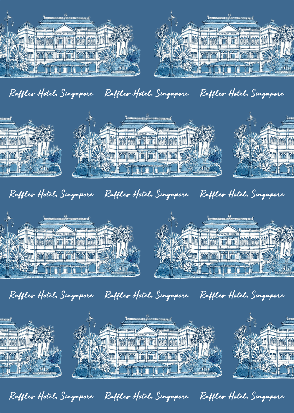 Organic Cotton Tea Towel | Blue | Raffles Hotel