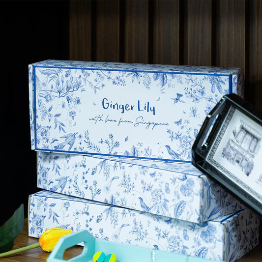 Black Oblong Lacquer Tray - B&W Shophouses