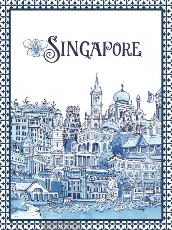 Ceramic Magnet - Singapore Landmarks Collage
