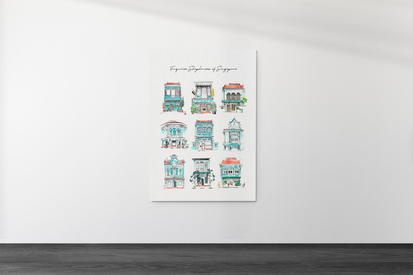 9 Turquoise Shophouses of Singapore
