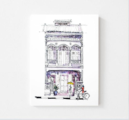 Joo Chiat Shophouse 'Woman with a bicycle'