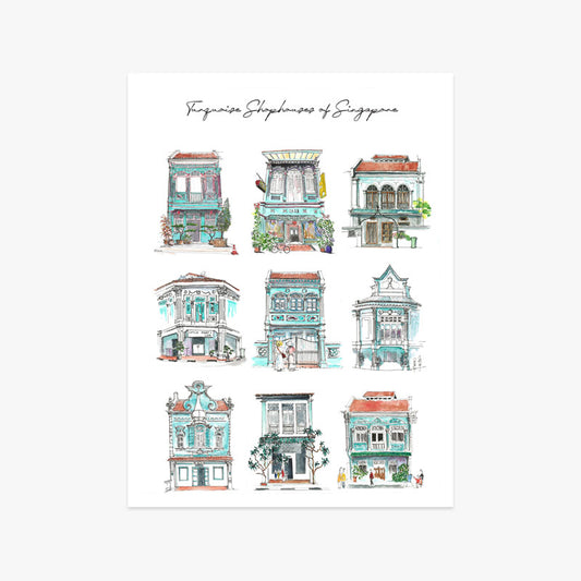 9 Turquoise Shophouses of Singapore