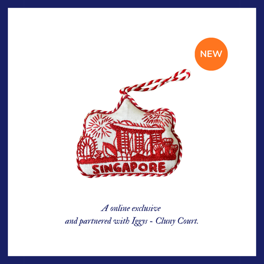 Ornament [Embroidery]- Red and white Marina Bay Sands