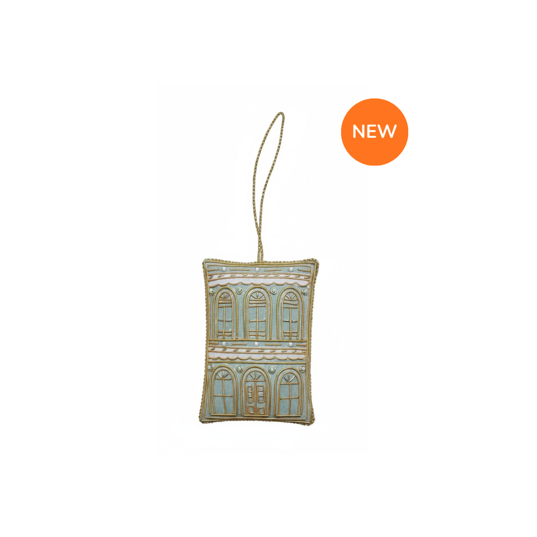 Ornament [Embroidery] - Shophouse (beige)