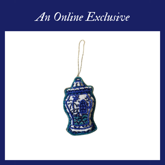 Ornament [Embroidery] - Blue & White Ginger Jar