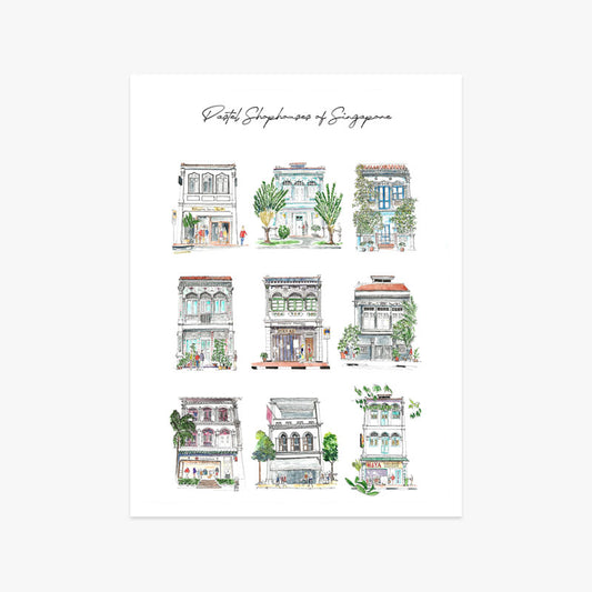 9 Pastel Shophouses of Singapore