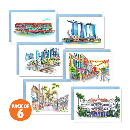 Pack of 6 | Iconic Singapore Greeting Cards