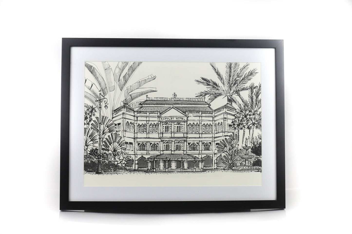 Raffles Hotel Singapore in Black & White