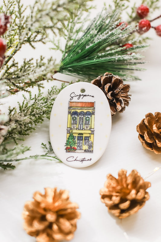 Christmas Ornament | Yellow Peranakan Shophouse