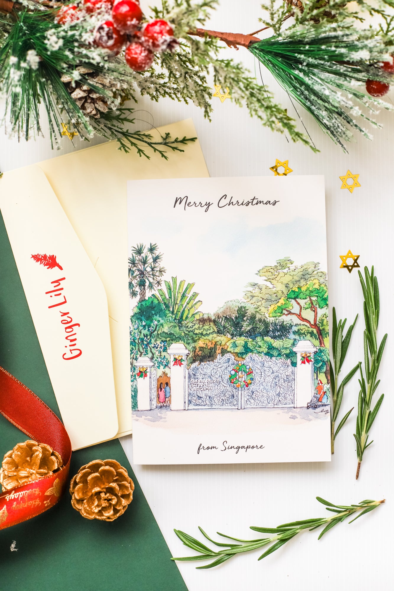 Pack of 6 | Christmas Cards - Botanic Garden