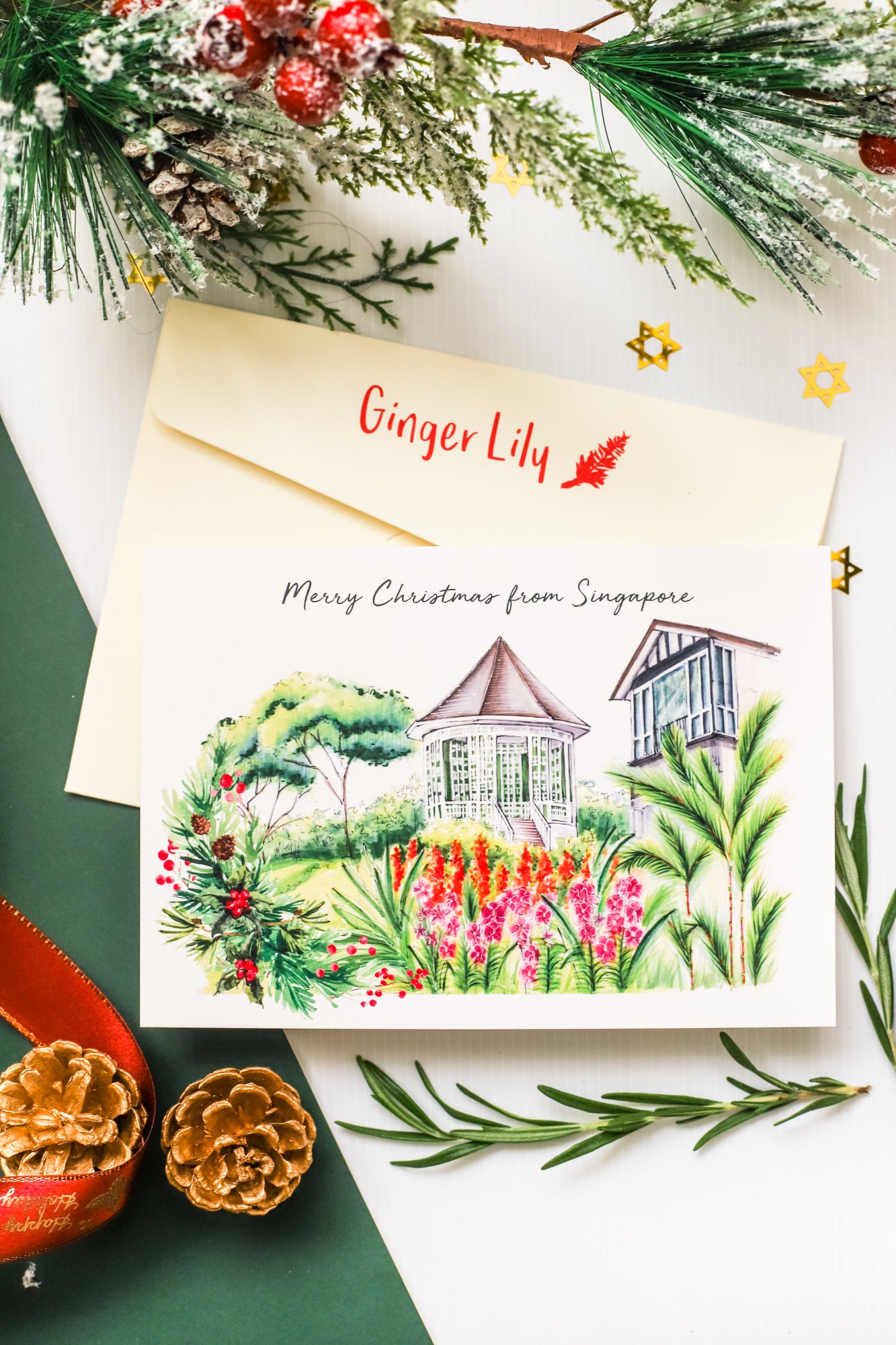 Pack of 6 | Christmas Cards - Botanic Garden