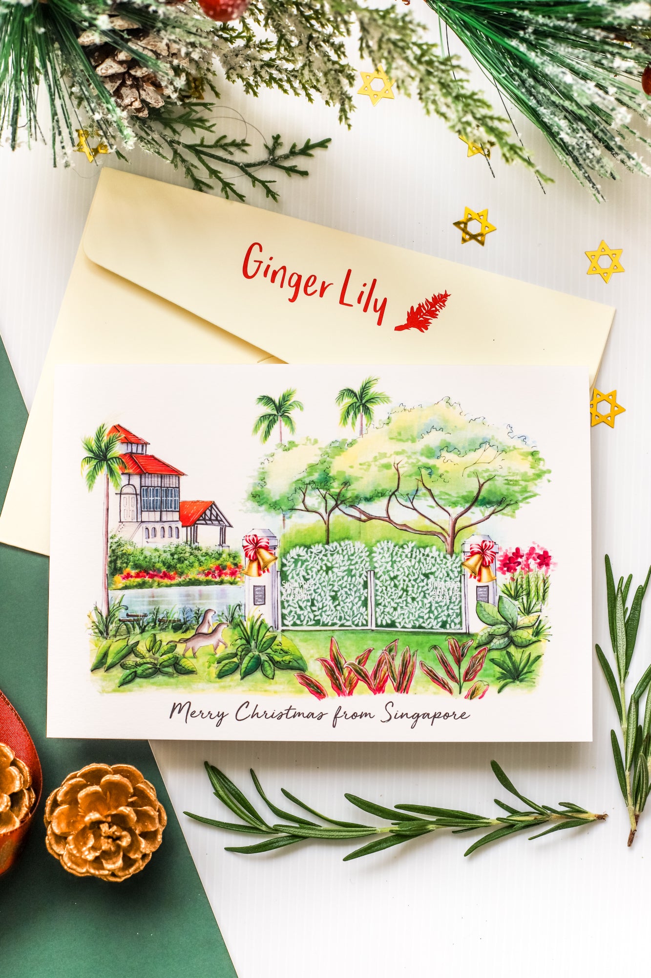 Pack of 6 | Christmas Cards - Botanic Garden