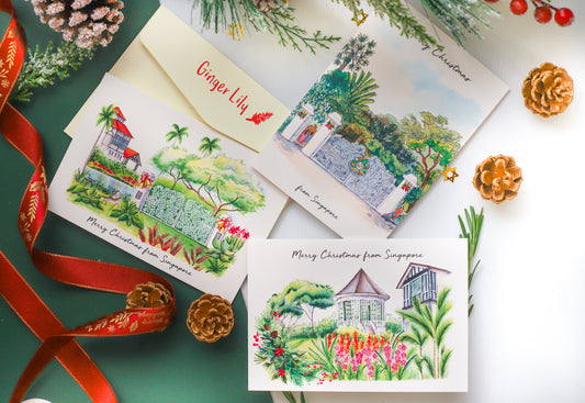 Pack of 6 | Christmas Cards - Botanic Garden