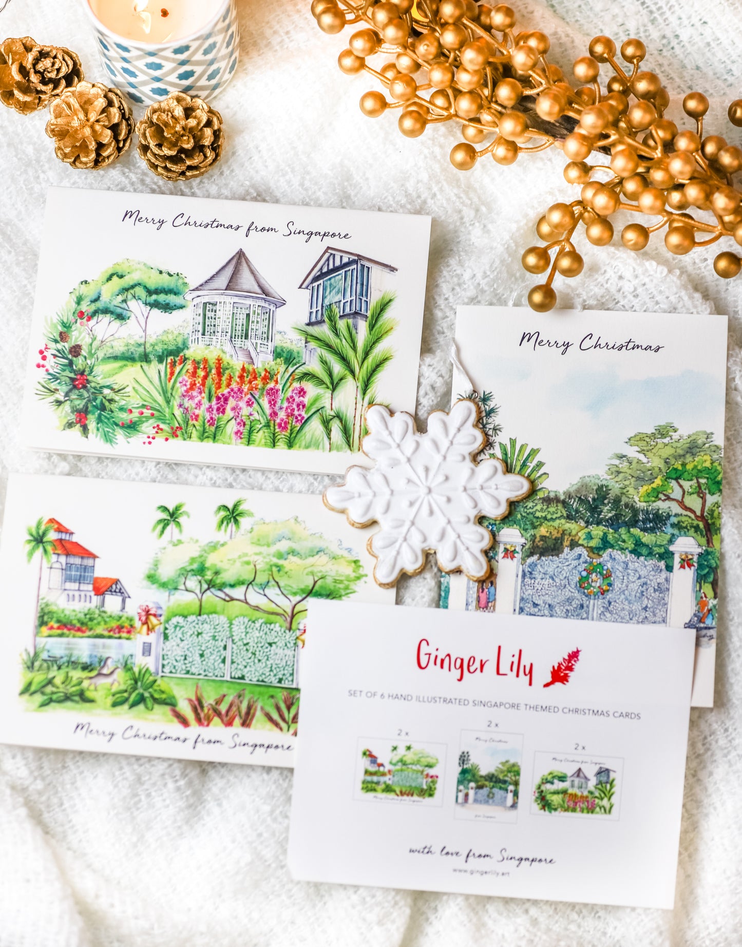 Pack of 6 | Christmas Cards - Botanic Garden