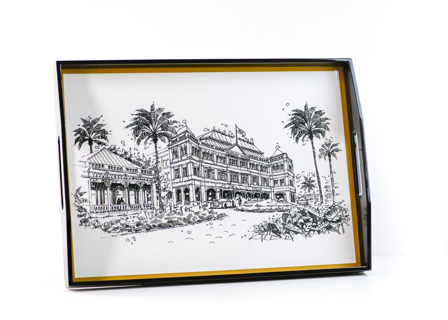 Black Lacquer Tray - Black & White Raffles Hotel - Limited Edition