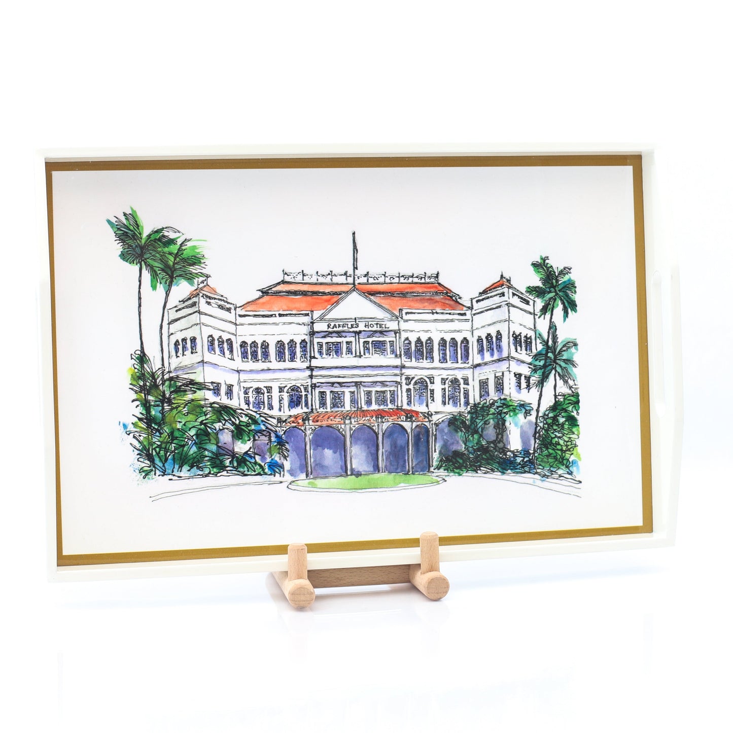 White Lacquer Tray - Raffles Hotel