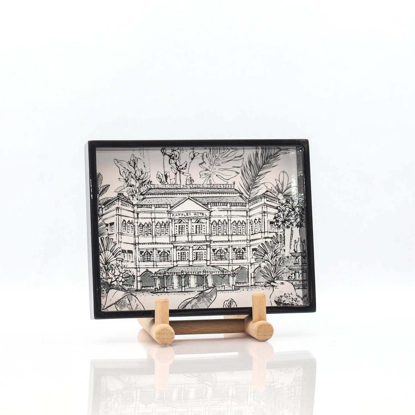 Black Lacquer Trinket Tray - B&W Raffles Hotel