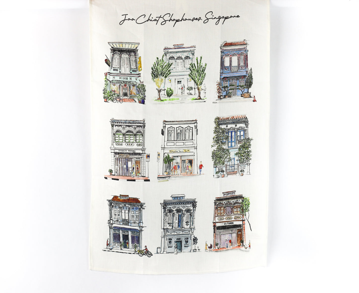 Organic Cotton White Tea Towel | Joo Chiat Shophouses