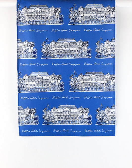 Organic Cotton Tea Towel | Blue | Raffles Hotel