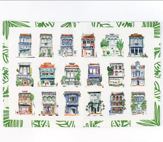 Blue Shophouses Placemats | Set of 6