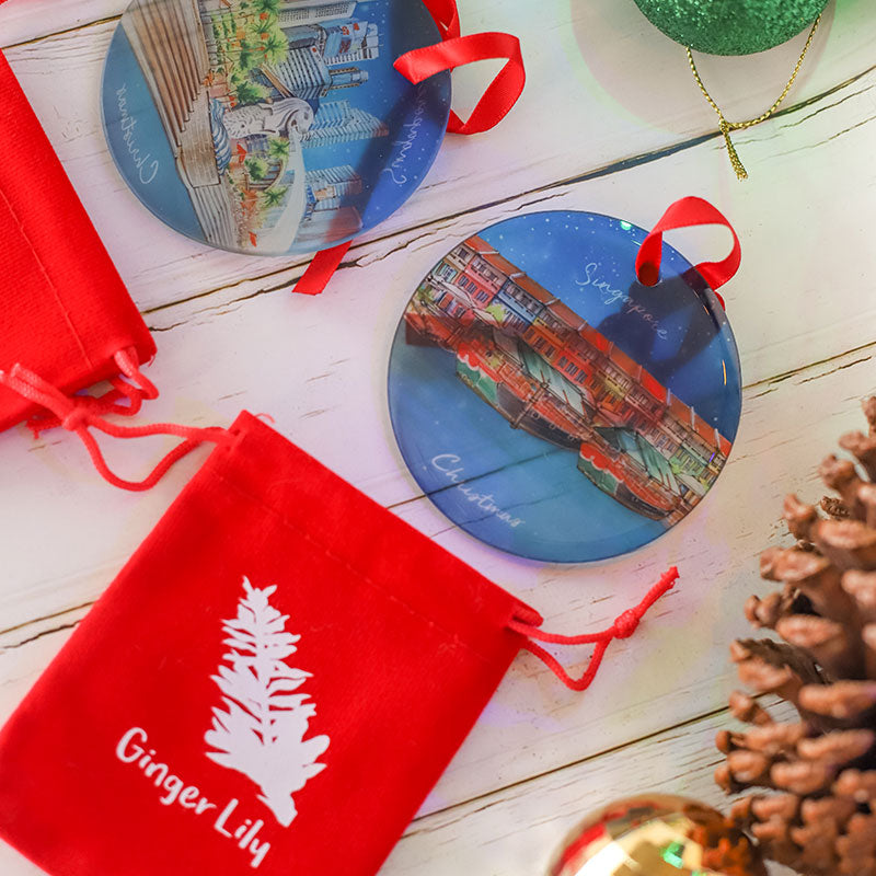 Christmas Ornaments | Peranakan Shophouses | Set of 4