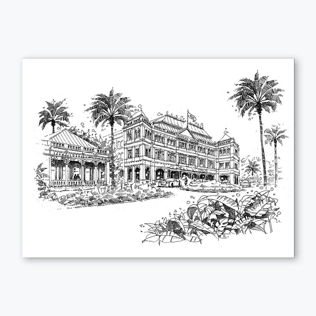 Raffles Hotel Singapore in Black & White 2