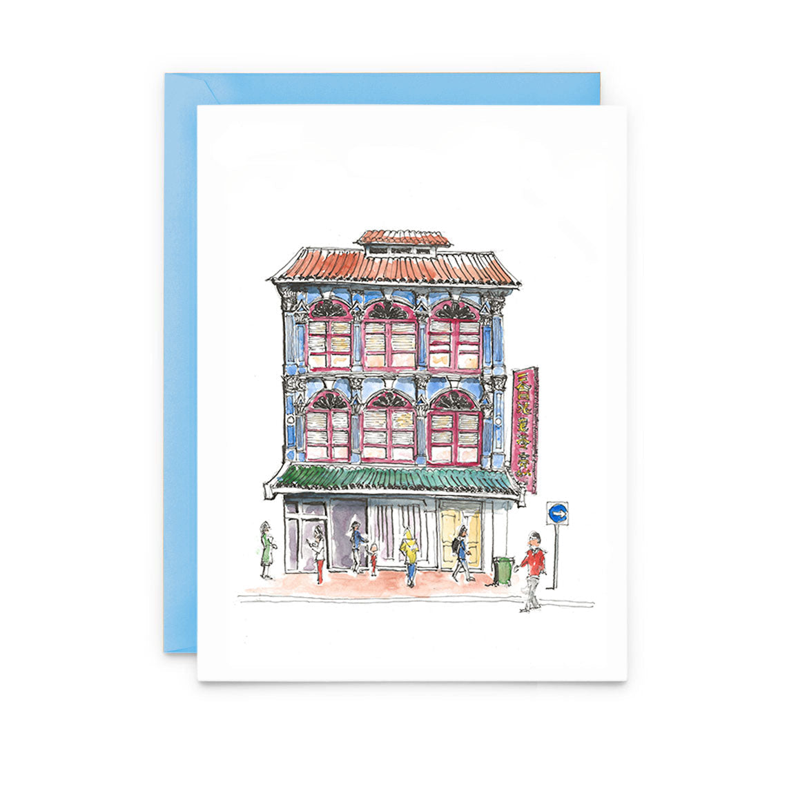 Pack of 6 | Singapore Blue Shophouses