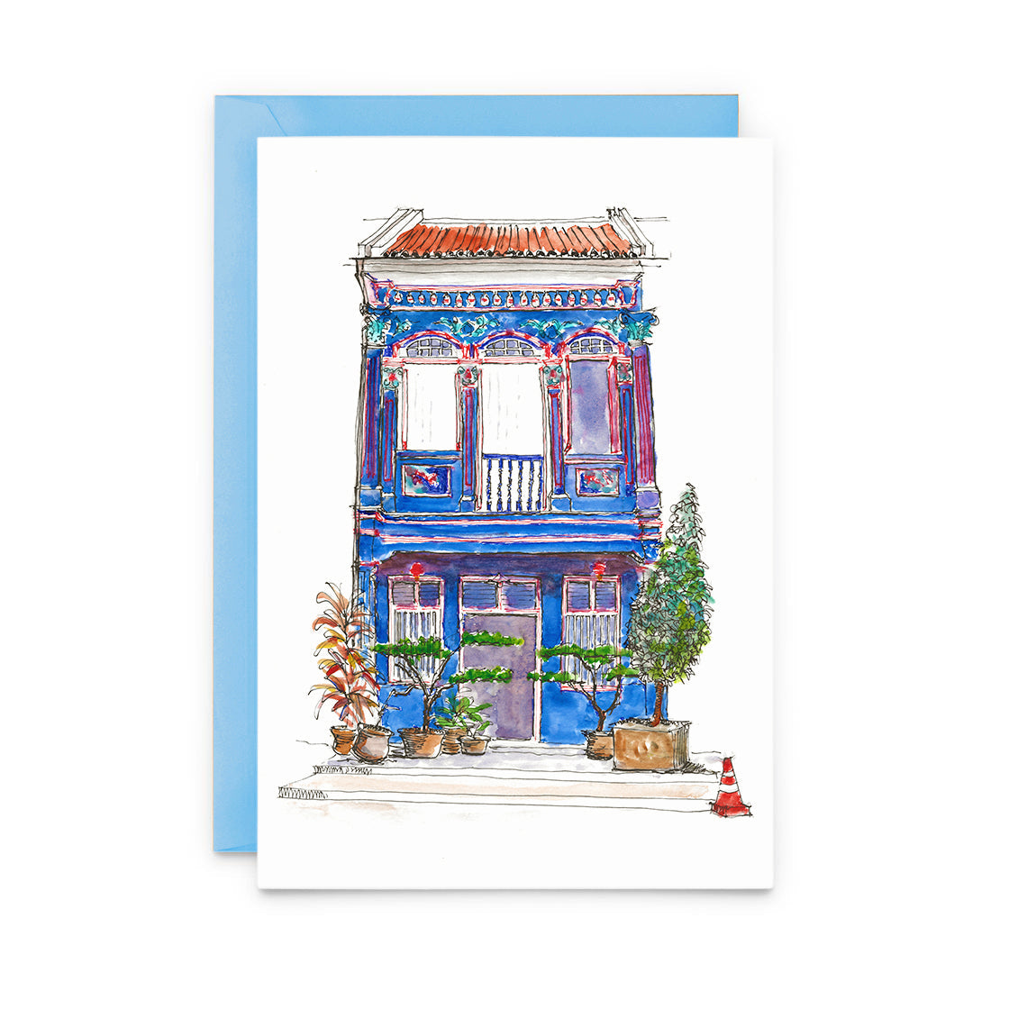 Pack of 6 | Singapore Blue Shophouses