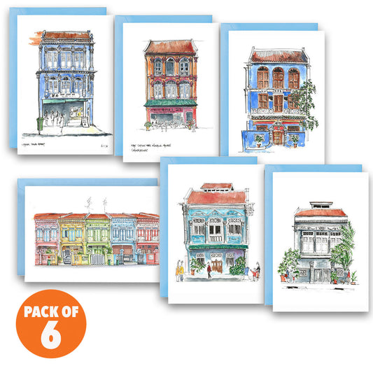 Pack of 6 | Singapore Shophouses