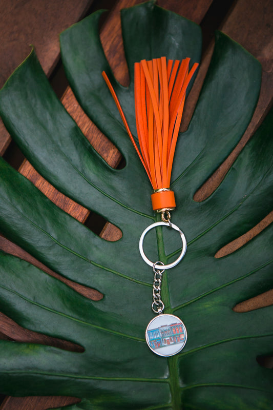 Key Ring Fob [Orange Tassel] | Emerald Hills