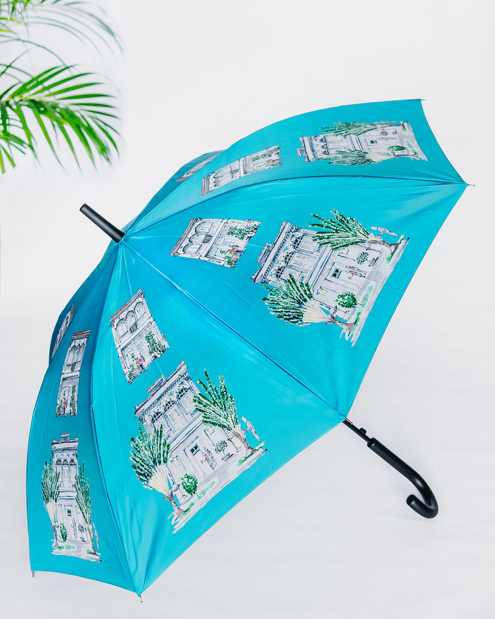 Umbrella Turquoise Blue Shophouse Ginger Lily